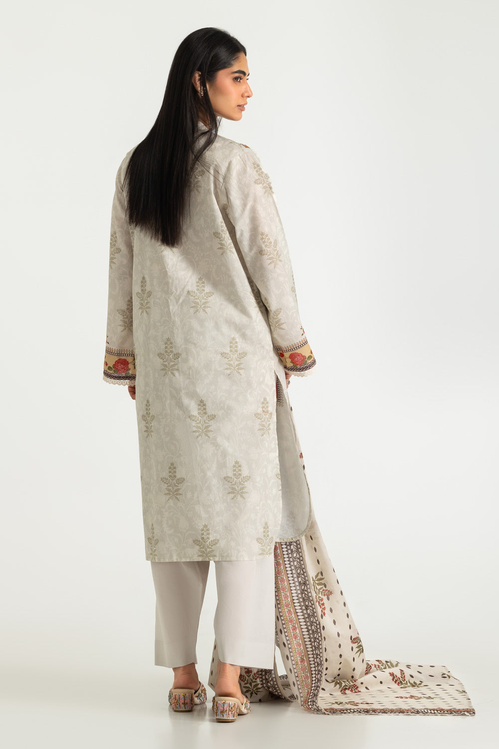 3PC Cotton Printed Suit