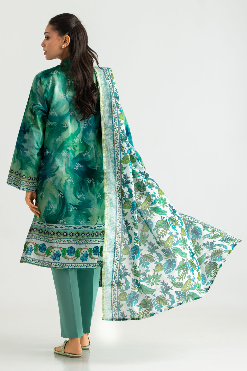 3PC Cotton Printed Suit