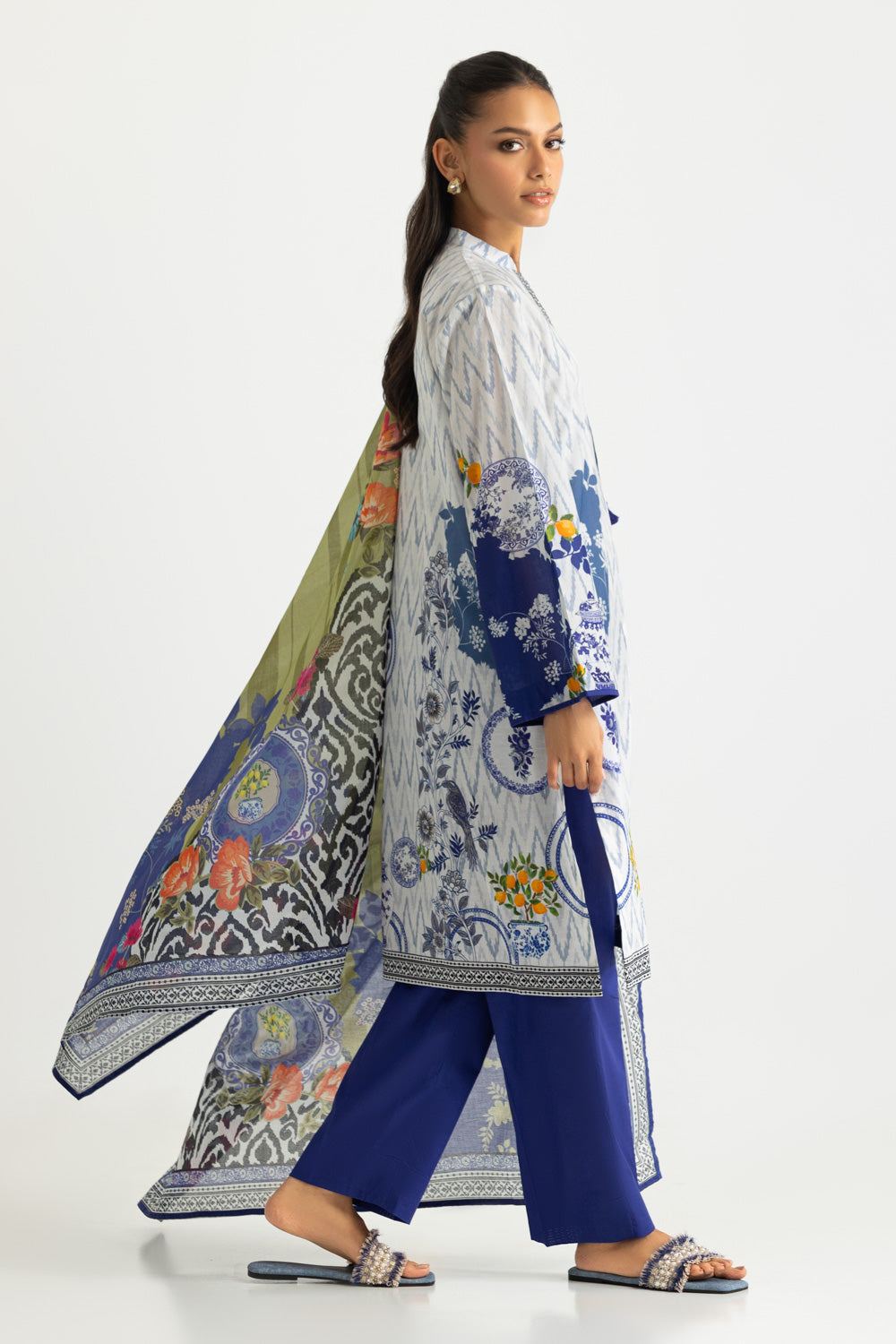 3PC Cotton Printed Suit