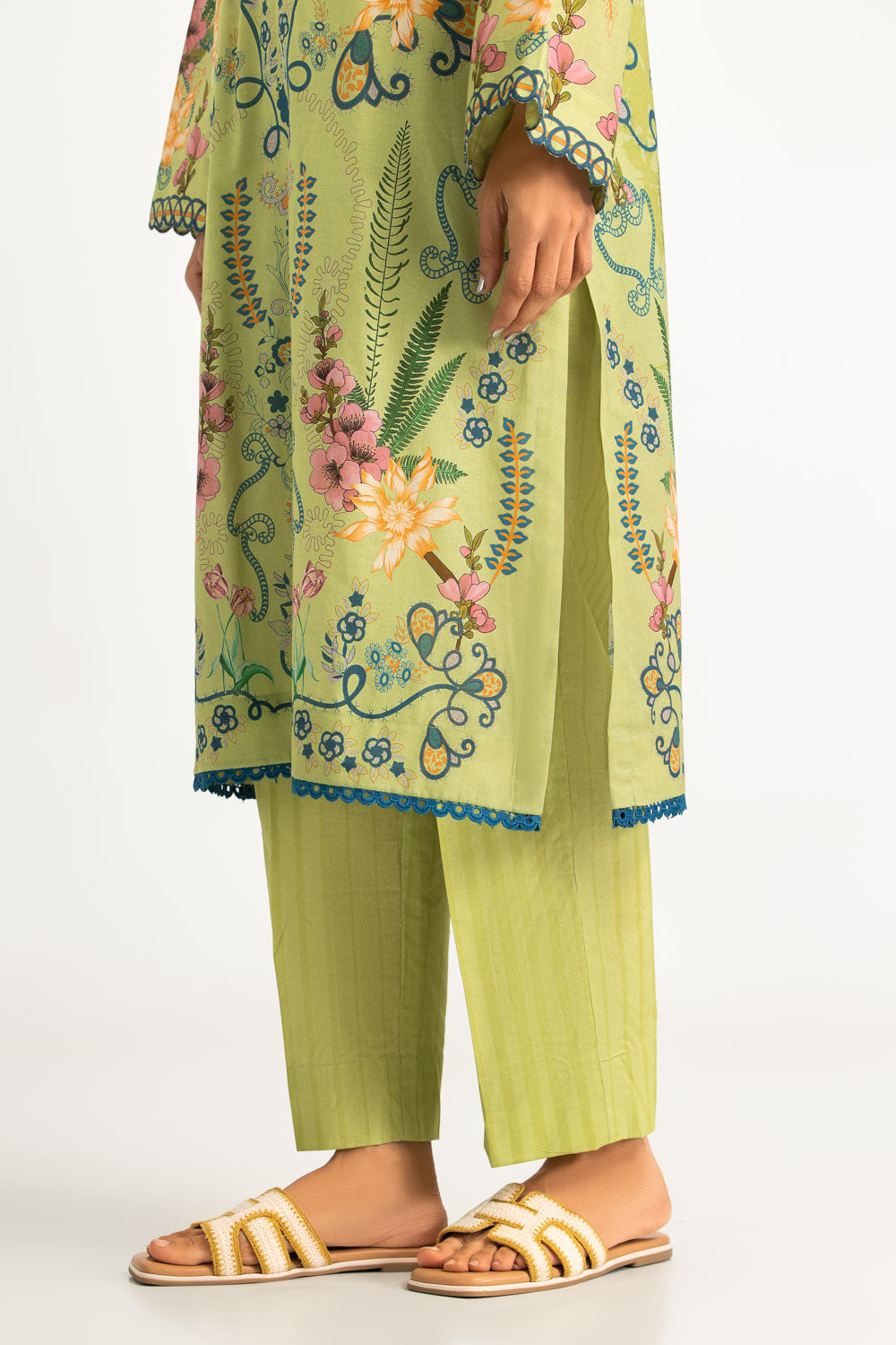 3PC Cotton Printed Suit