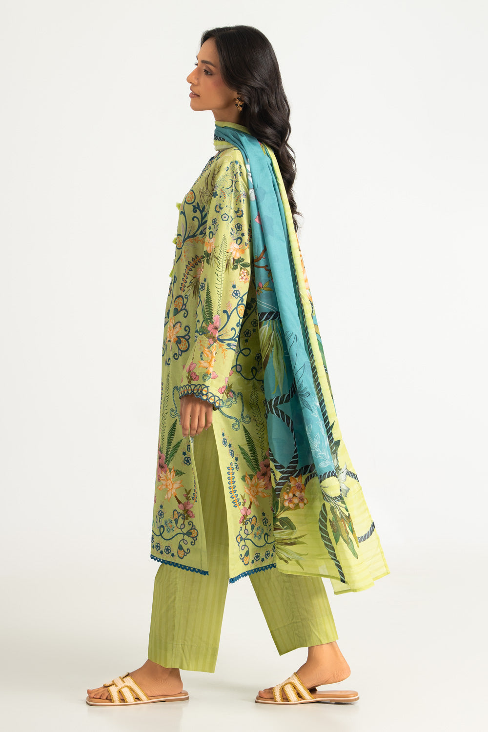 3PC Cotton Printed Suit