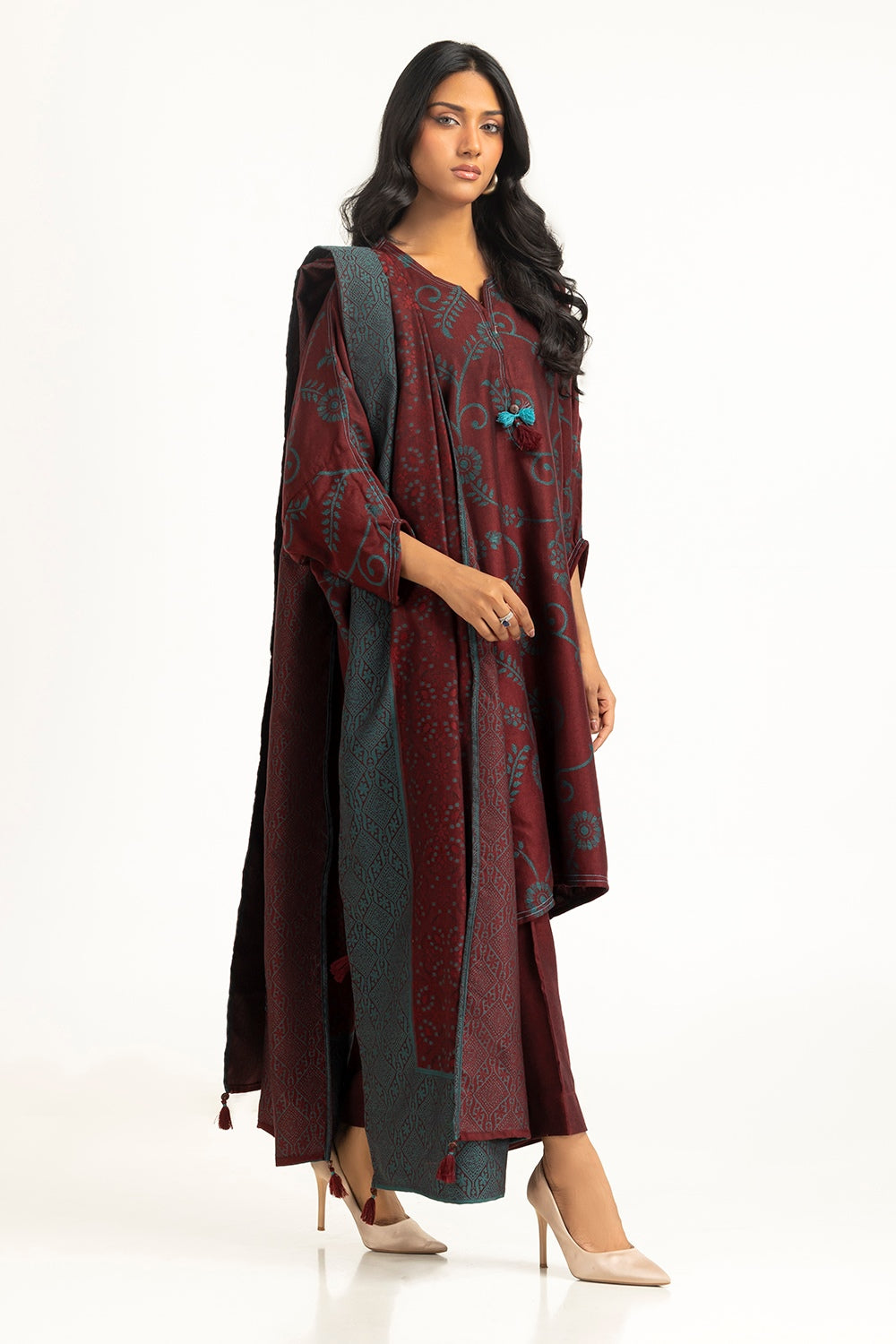3PC Cotton Viscose Jacquard Suit