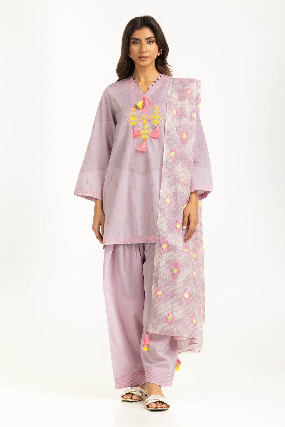 3PC Jacquard Embroidered Suit