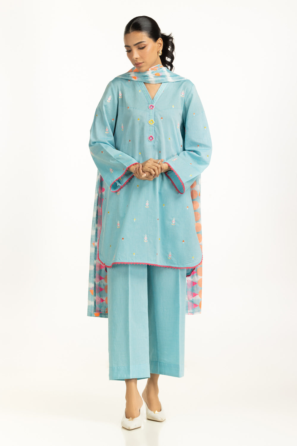 3PC Jacquard Embroidered Suit