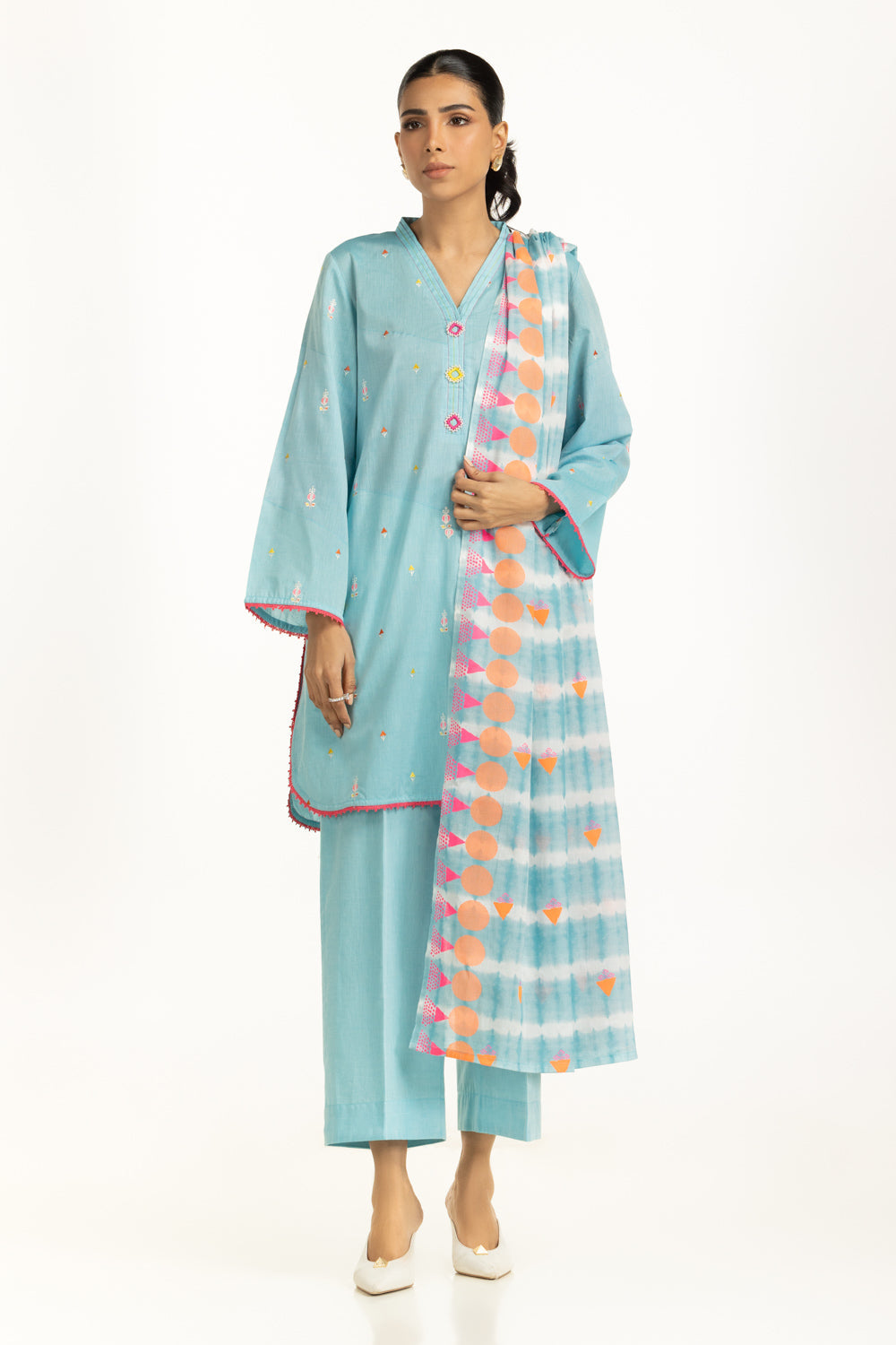 3PC Jacquard Embroidered Suit