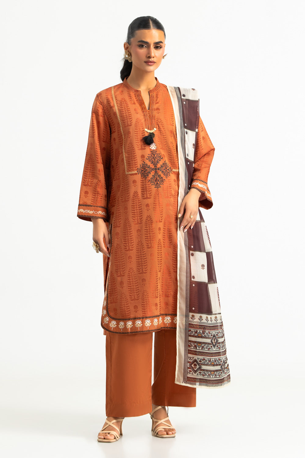 3PC Jacquard Printed Suit