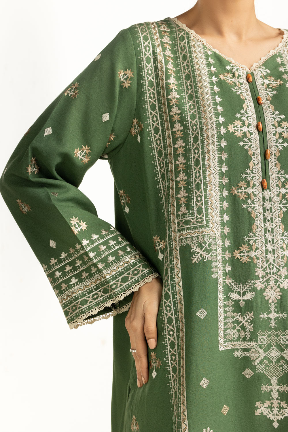 3PC Karandi Embroidered Suit