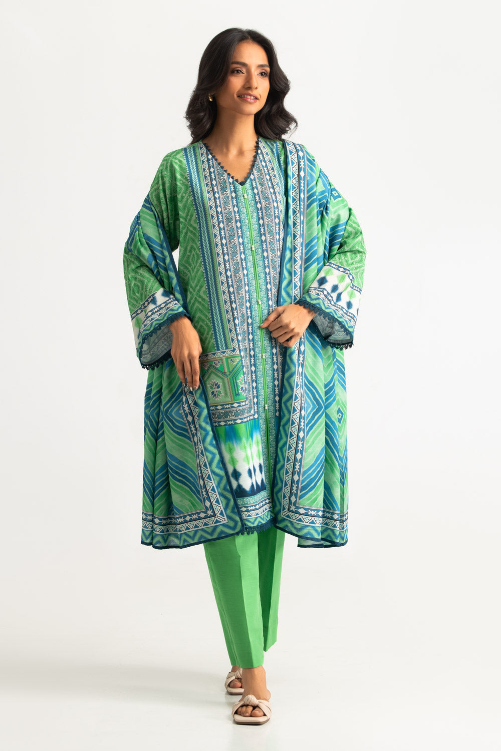 3PC Khaddar Printed Suit