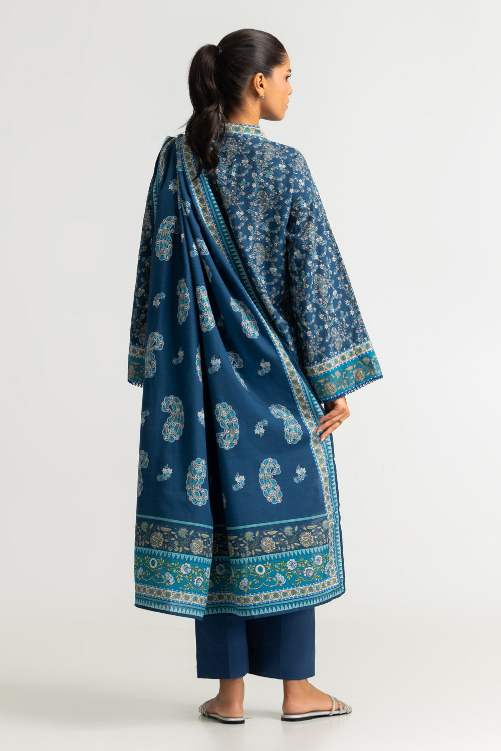 3PC Khaddar Slub Printed Suit