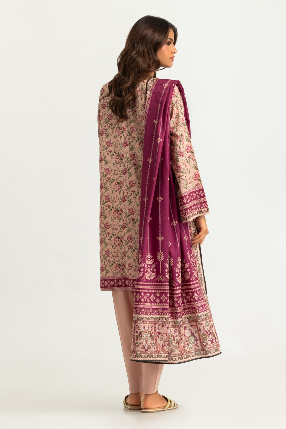 3PC Khaddar Slub Printed Suit
