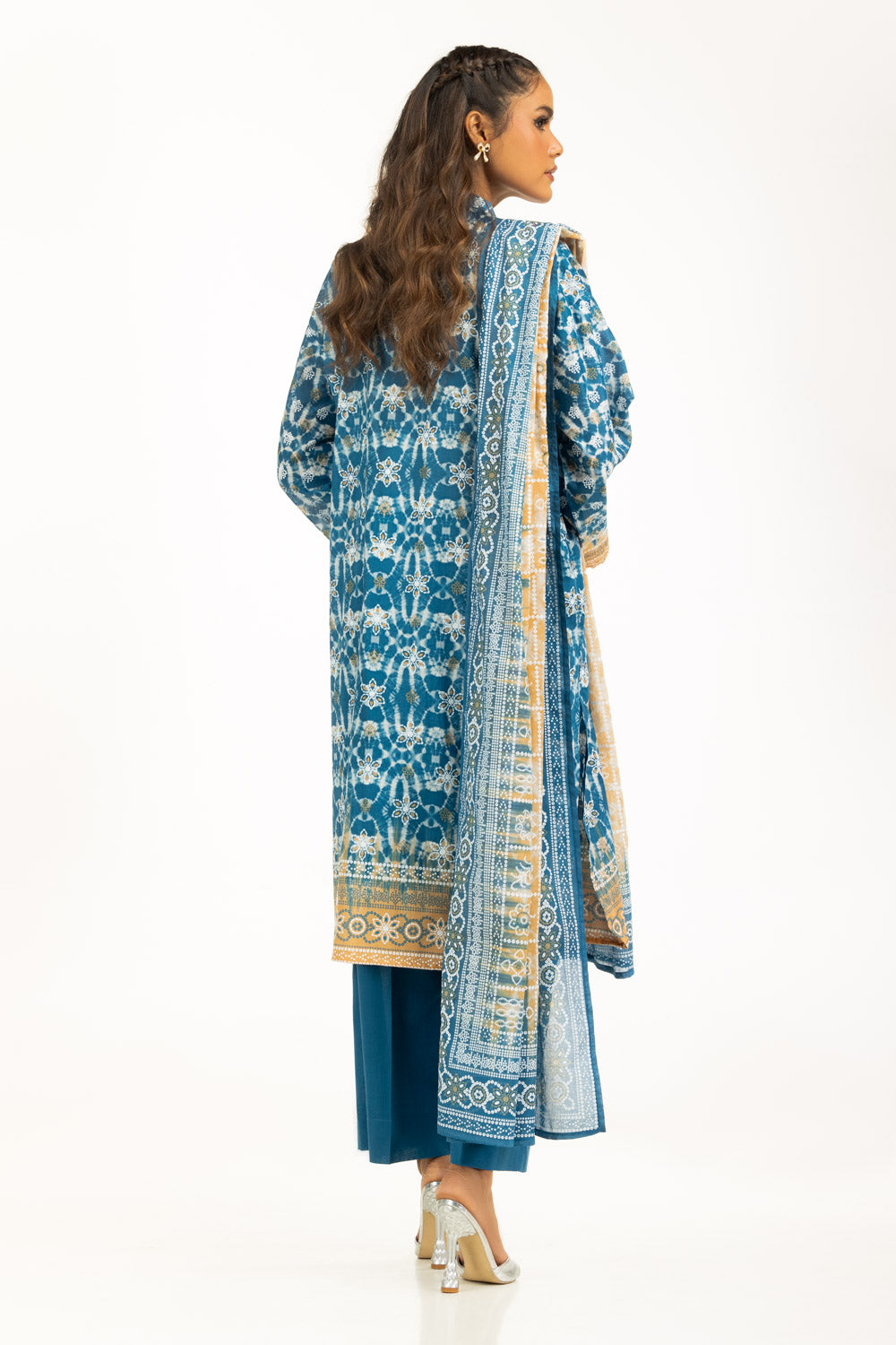 3Pc Lacquer Printed Lawn Suit
