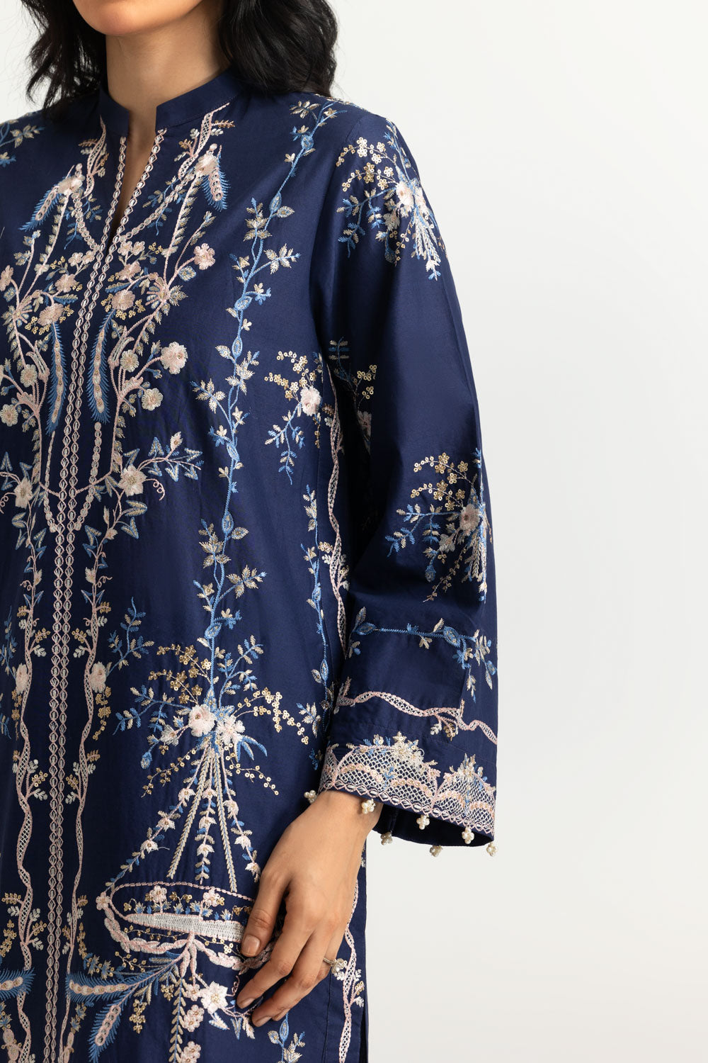 3PC Lawn Embroidered Suit With Printed Silk Dupatta