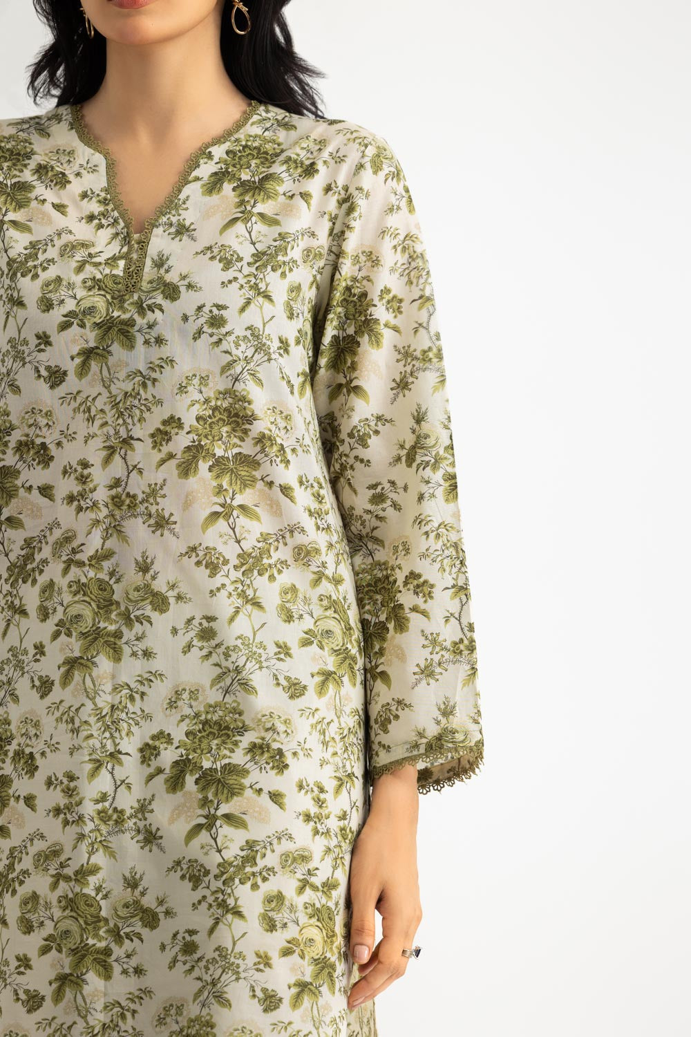 3PC Lawn Printed Suit With Denting Lawn Embroidered Dupatta