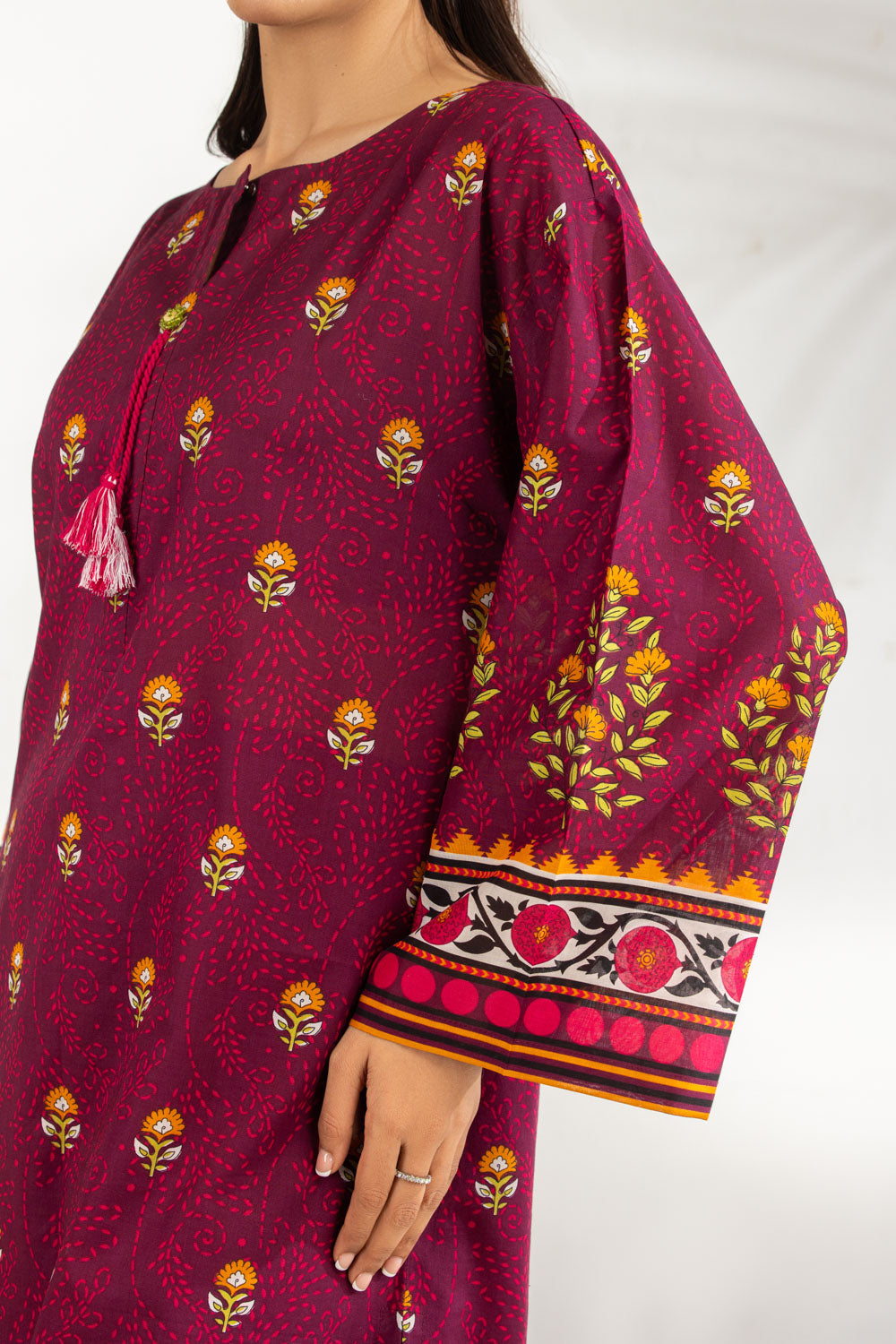3PC Lawn Printed Suit With Embroidered