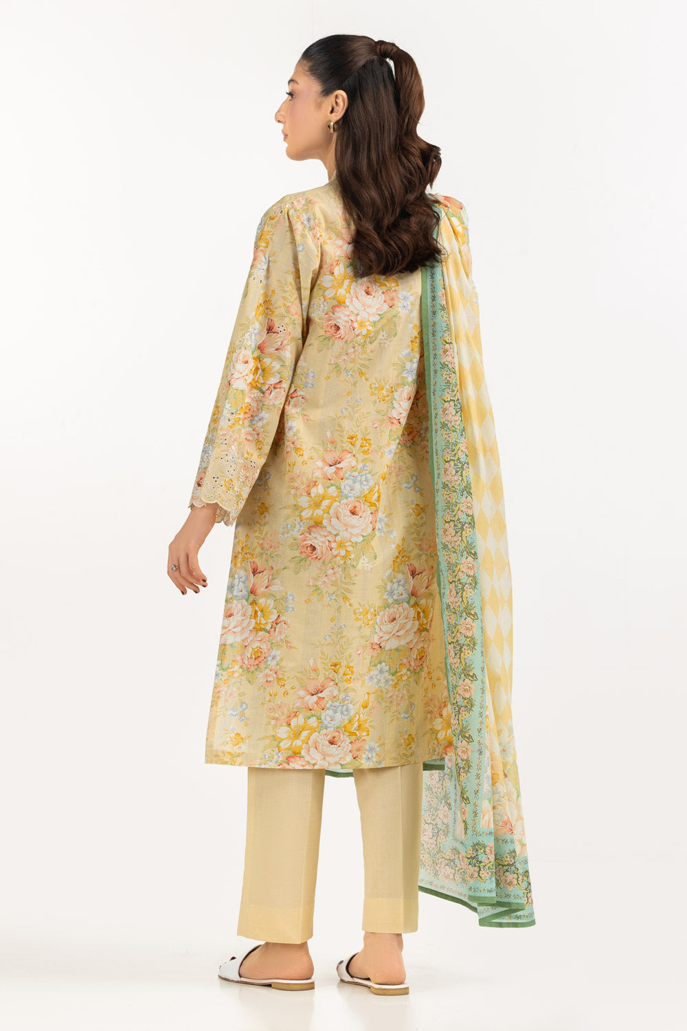 3PC Lawn Printed Suit With Embroidered