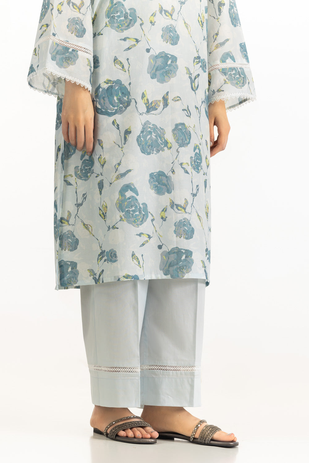 3PC Lawn Printed Suit With Embroidered