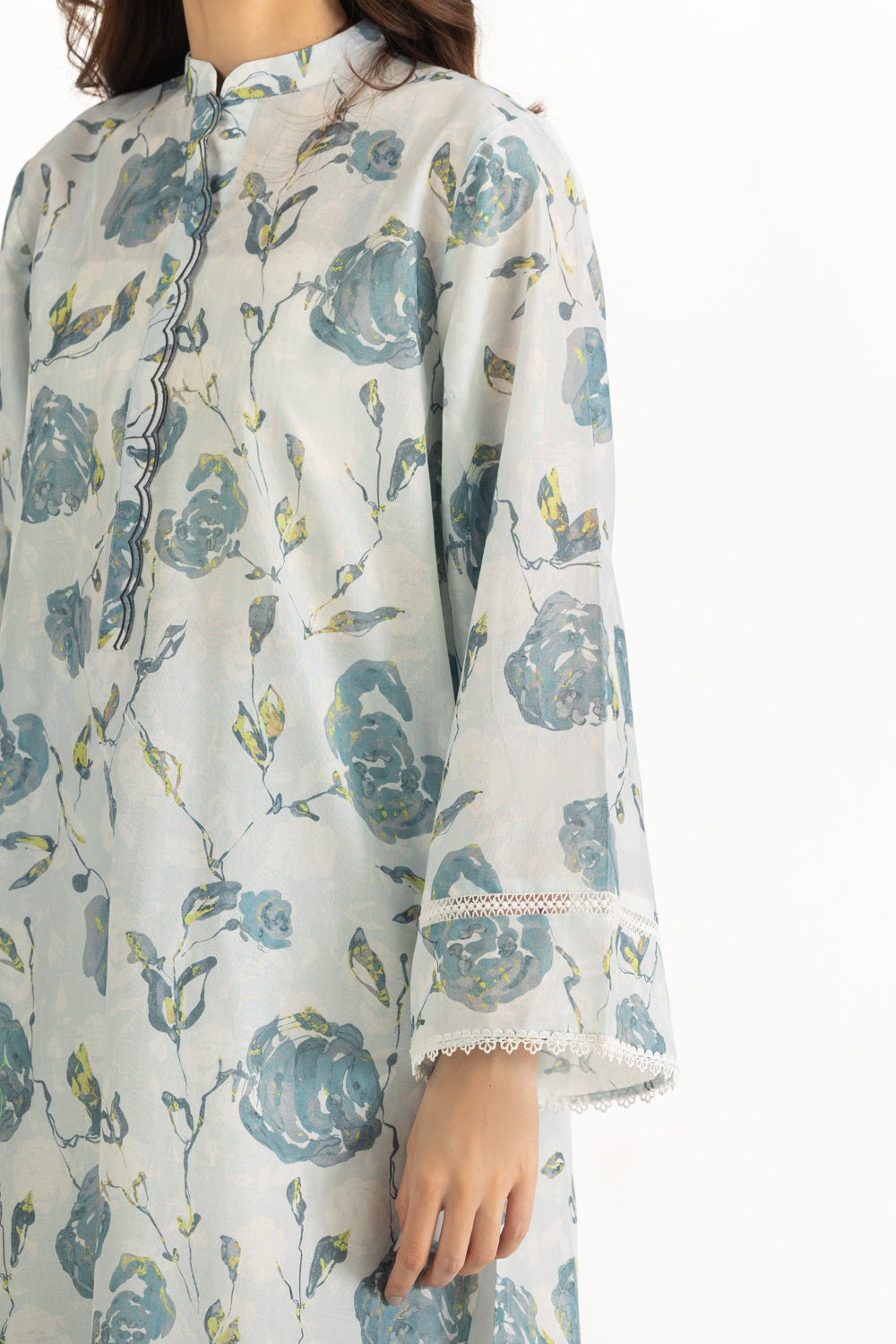 3PC Lawn Printed Suit With Embroidered