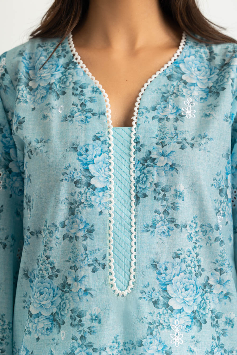 3PC Lawn Printed Suit With Embroidered
