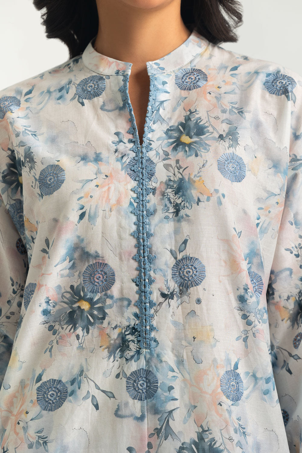 3PC Lawn Printed Suit With Embroidered