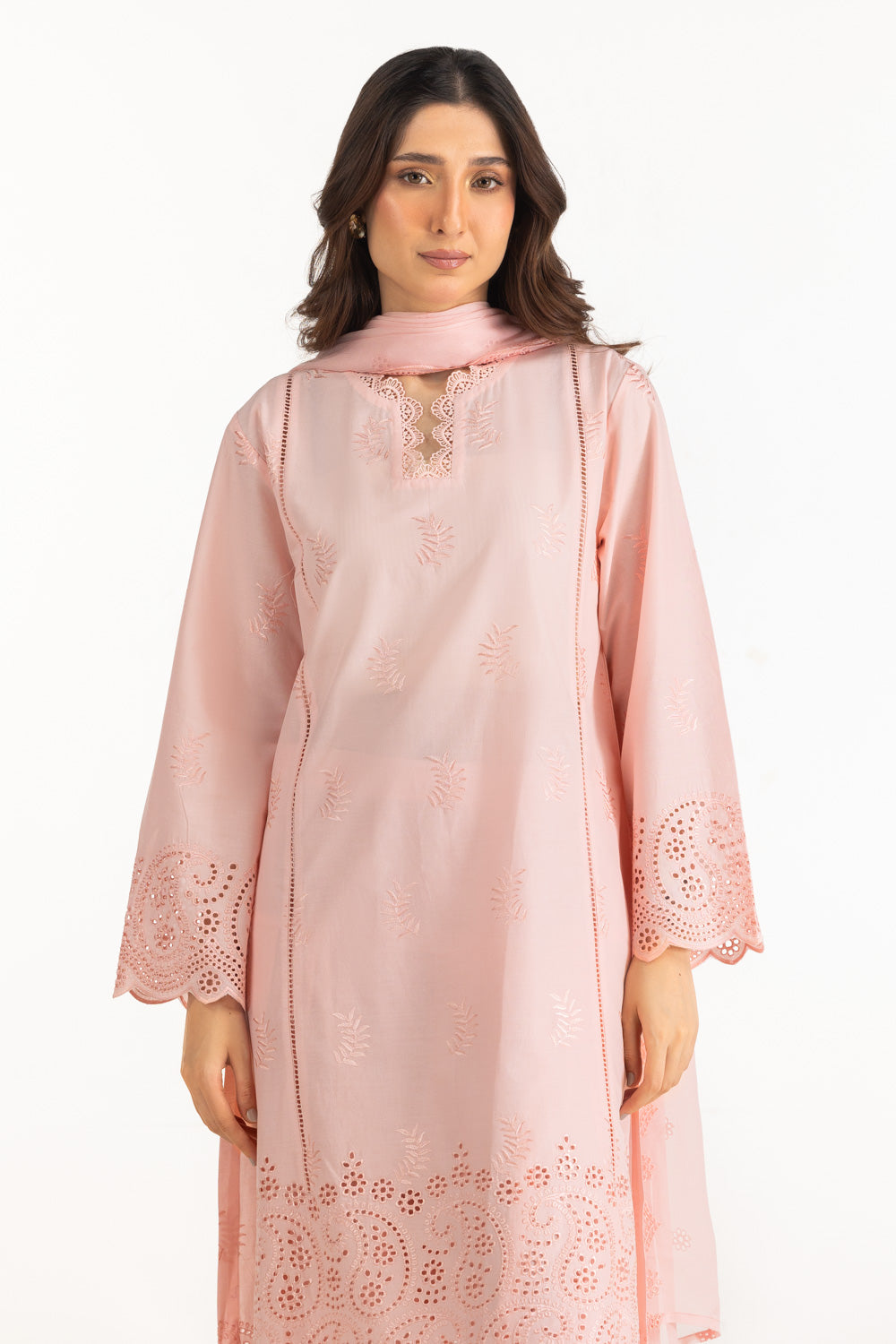3PC Lawn Schiffli Embroidered Suit