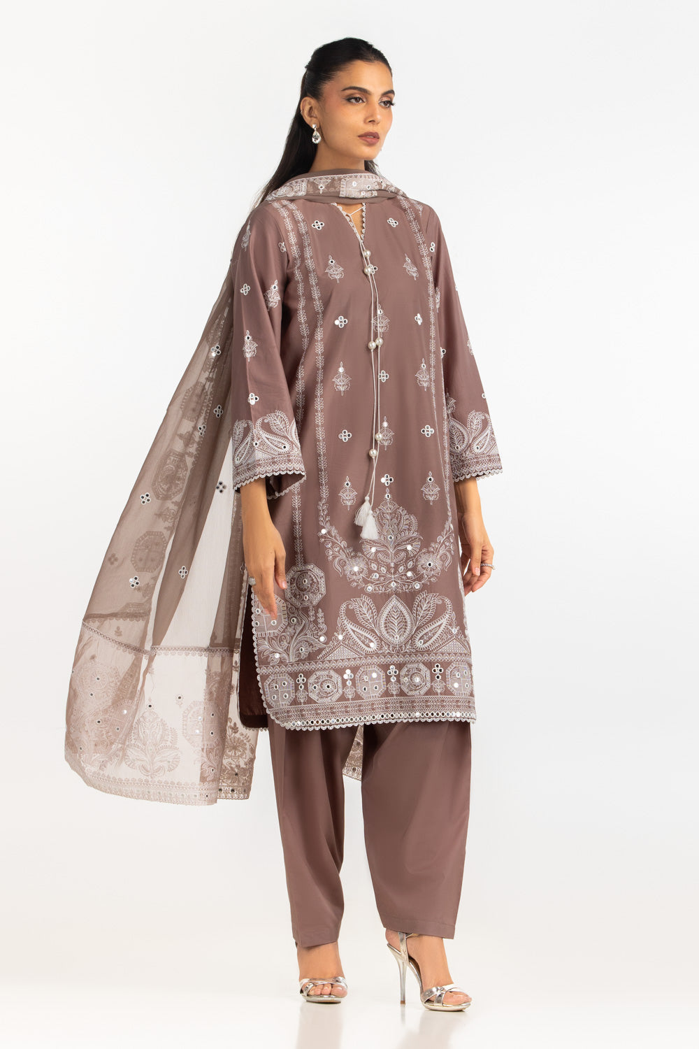 3PC Lawn Sequins Embroiderd Suit