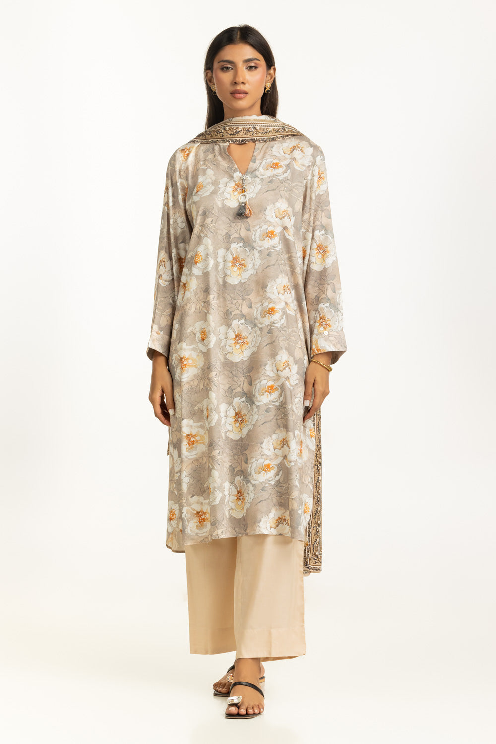 3PC Linen Printed Suit - W-AP-UTS-25-443391
