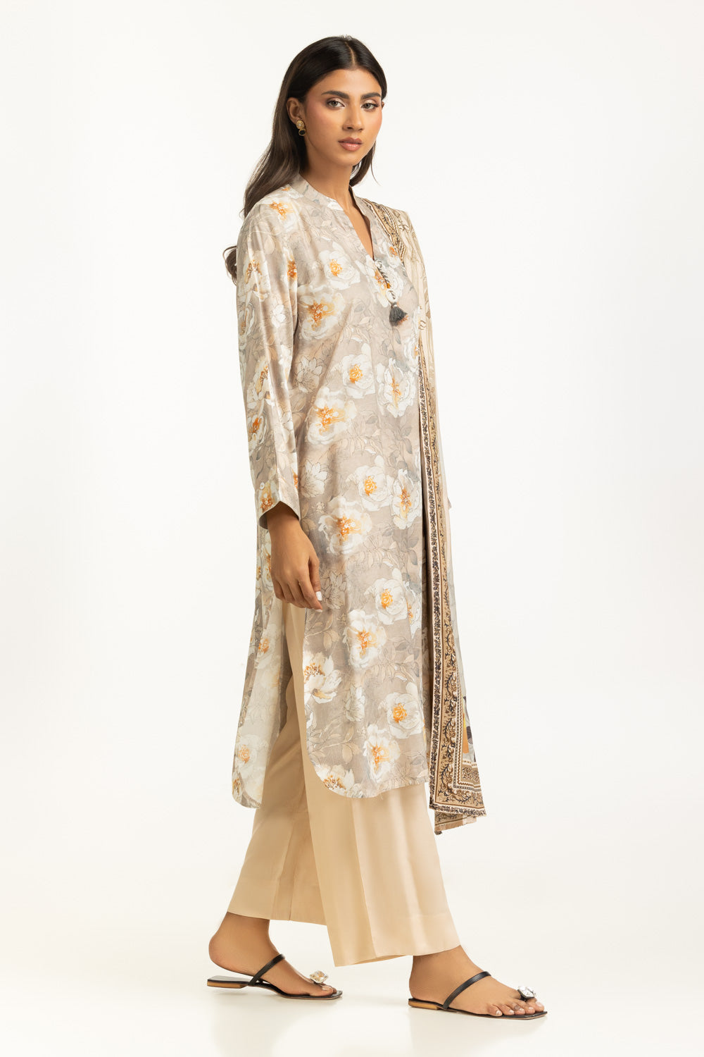 3PC Linen Printed Suit - W-AP-UTS-25-443391