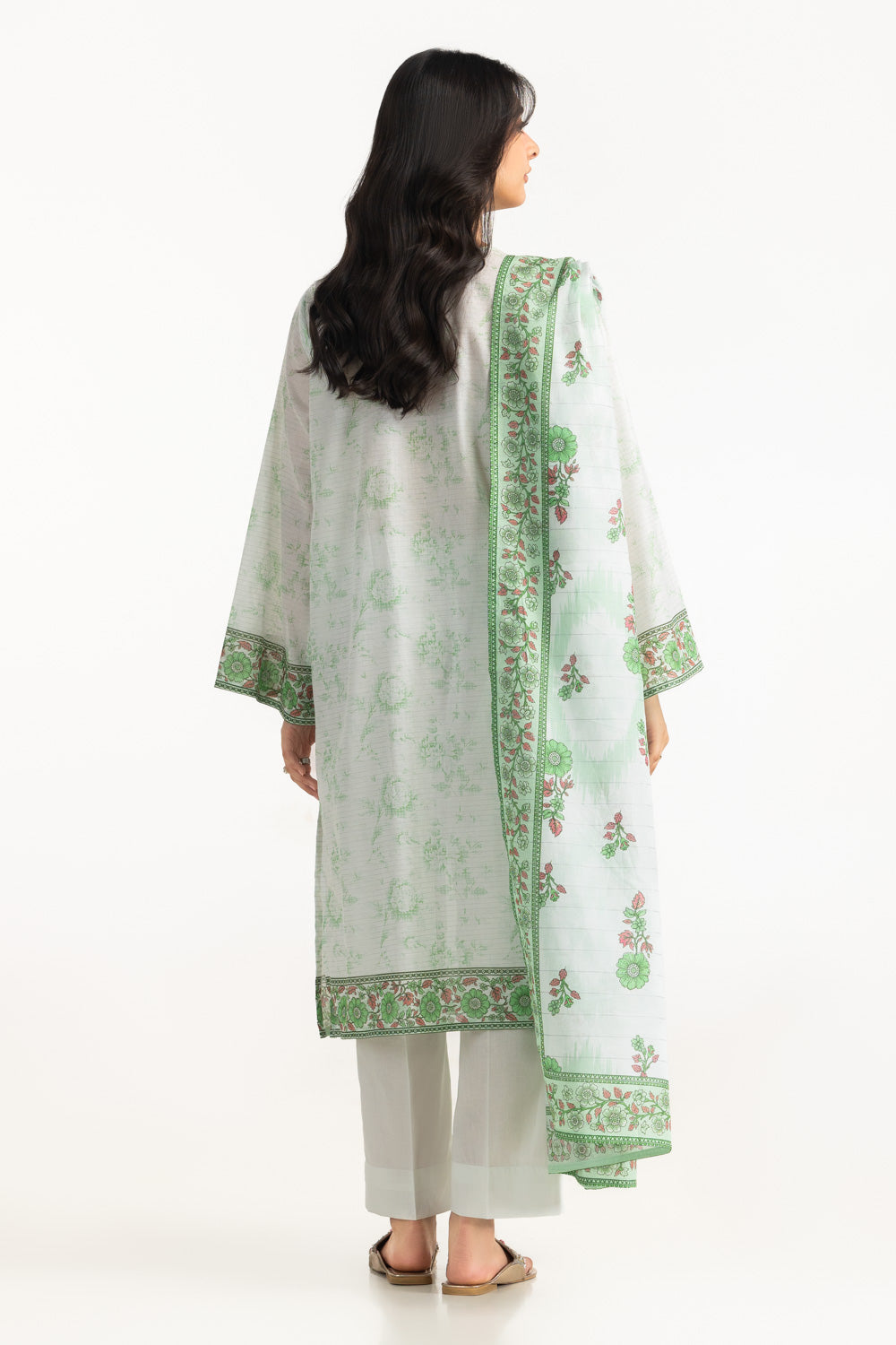 3PC Mehsuri Printed Stripe Suit