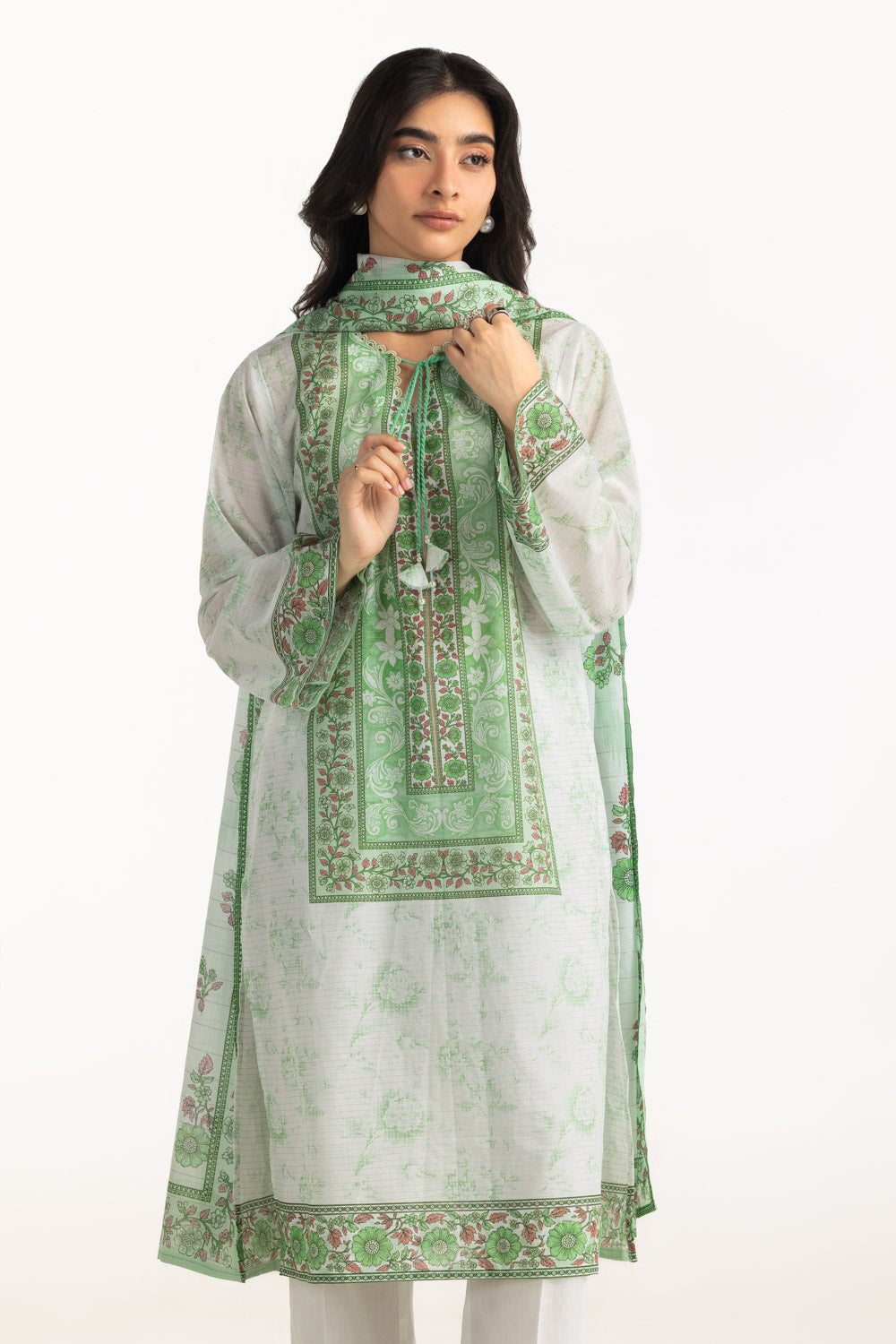 3PC Mehsuri Printed Stripe Suit