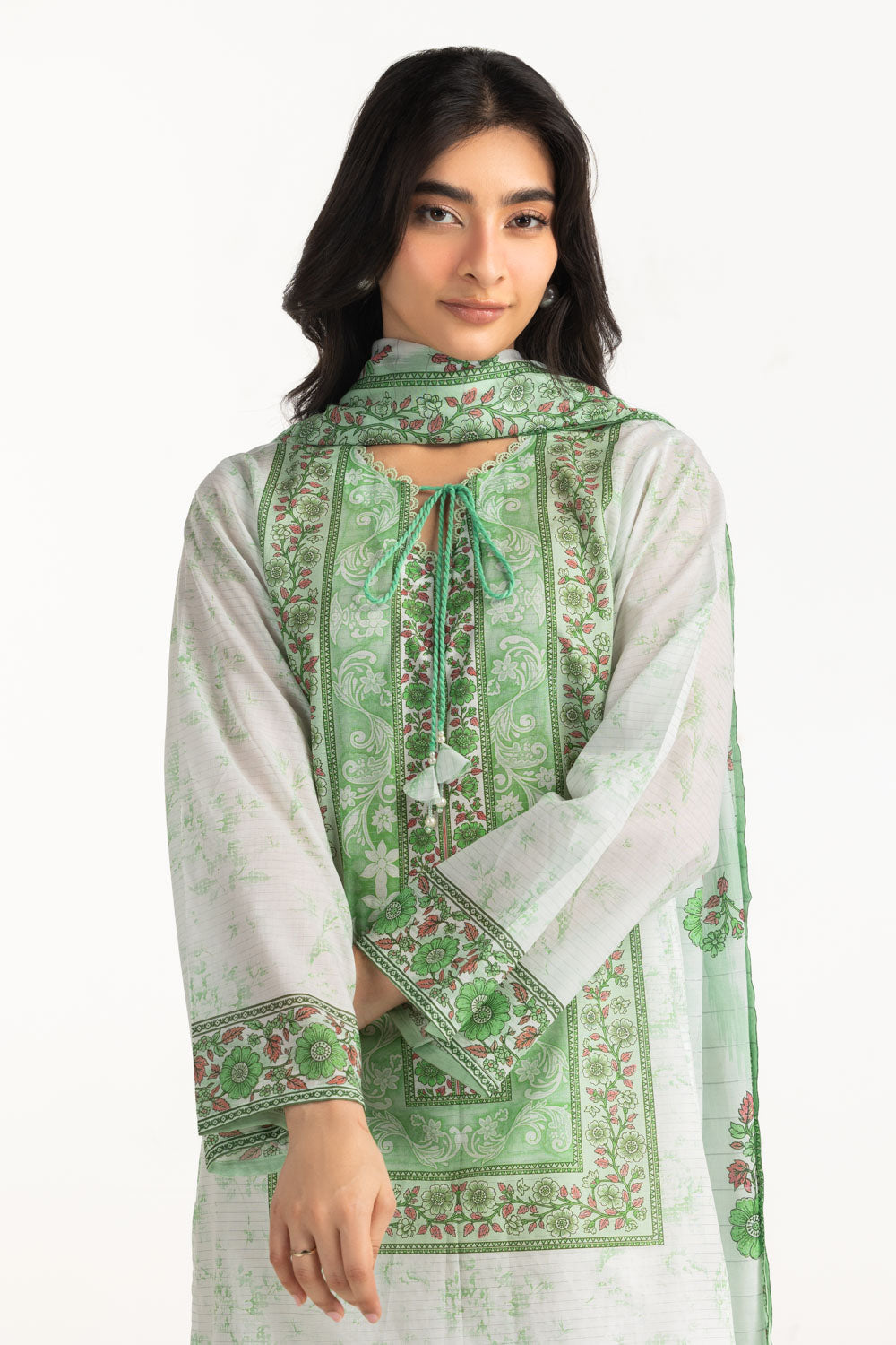 3PC Mehsuri Printed Stripe Suit