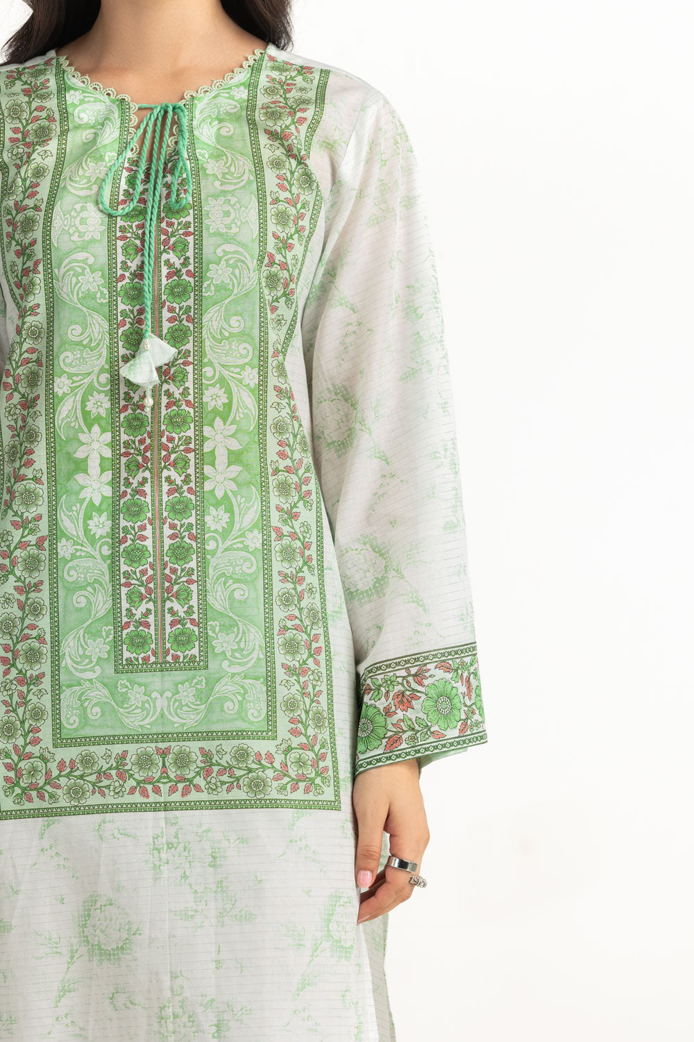 3Pc Mehsuri Printed Stripe Suit