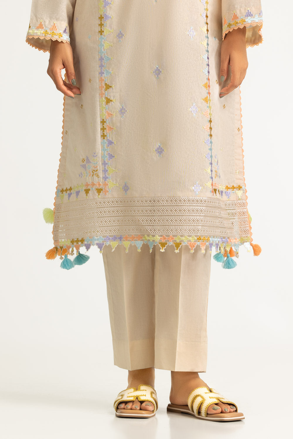 3PC Nyco Embroidered Suit