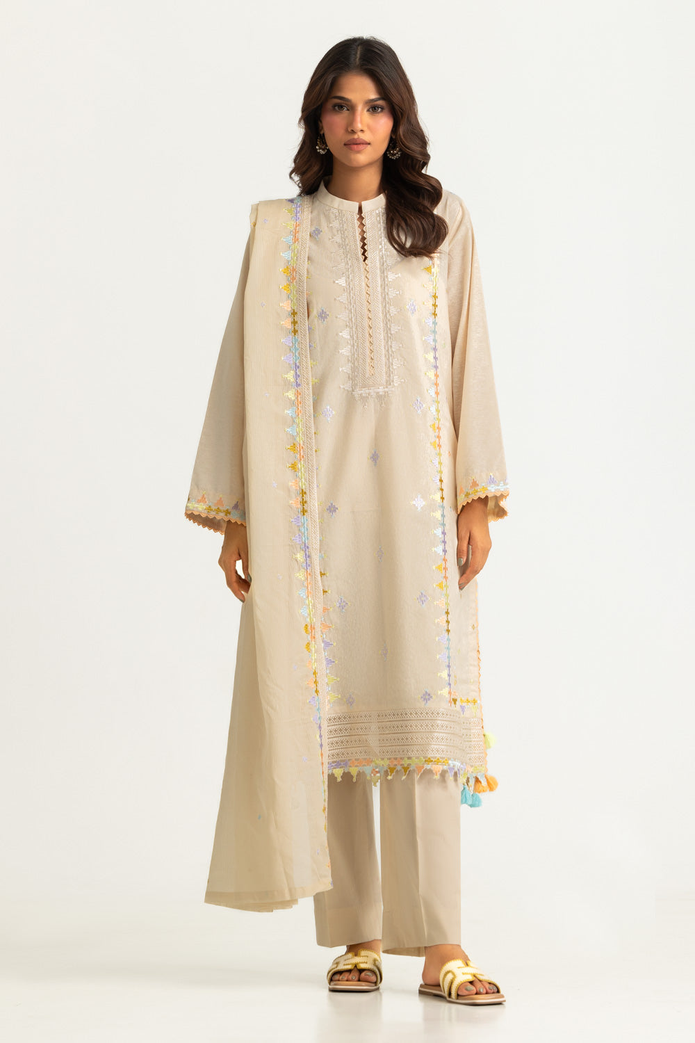 3PC Nyco Embroidered Suit