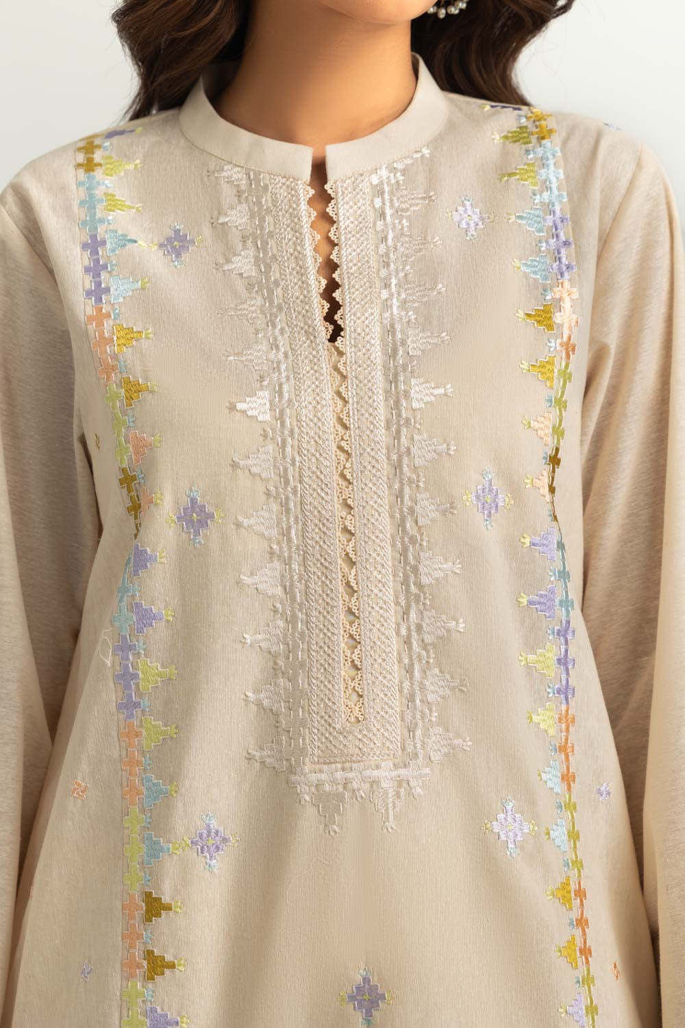 3PC Nyco Embroidered Suit