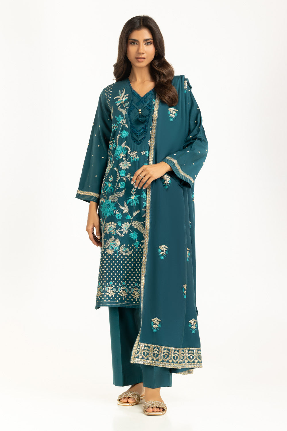 3PC Pashmina Embroidered Suit