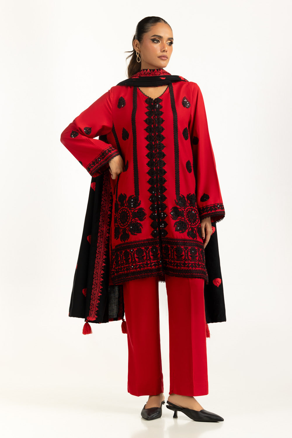 3PC Pashmina Embroidered Suit