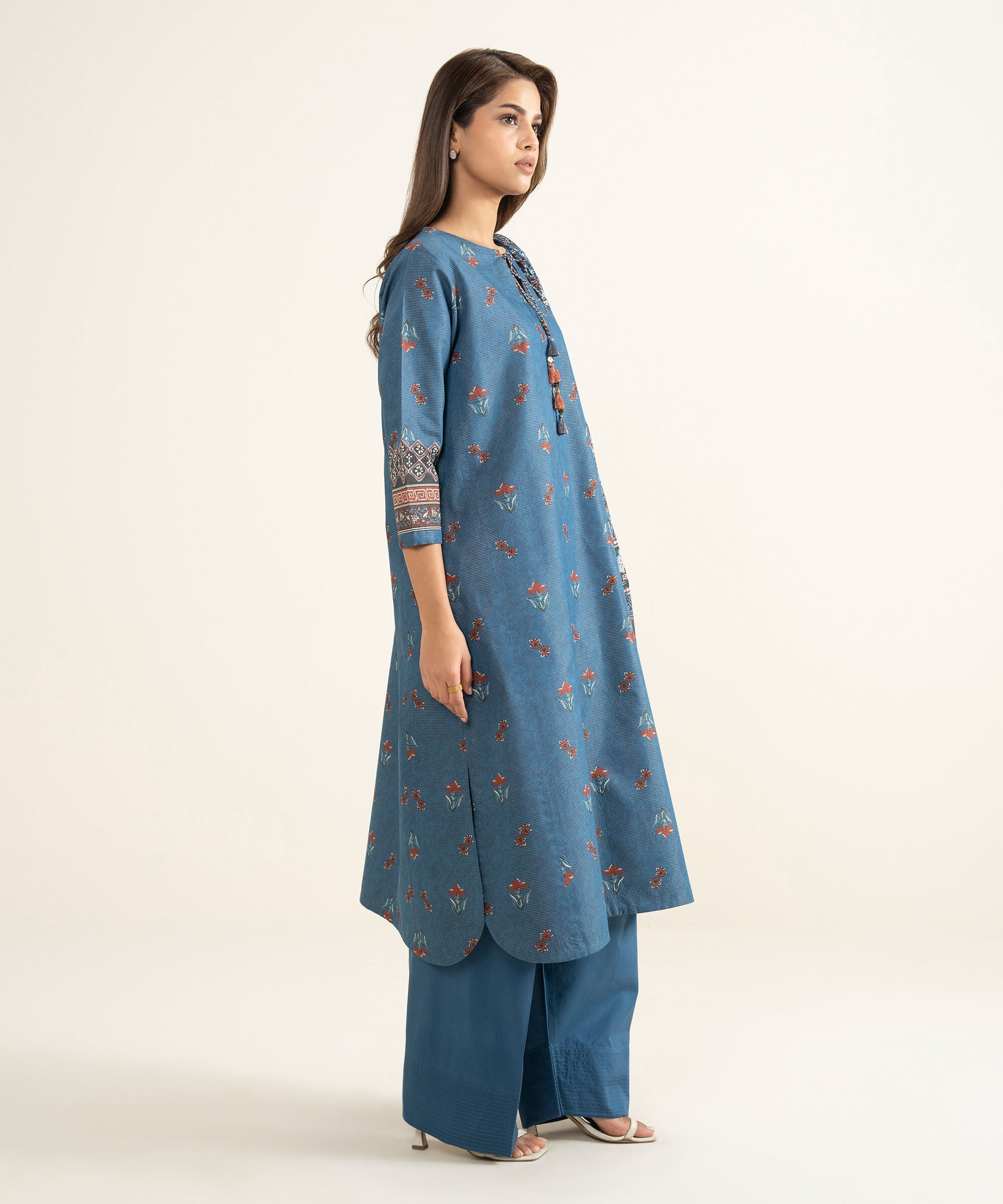 3 Piece - Printed Zari Lawn Suit