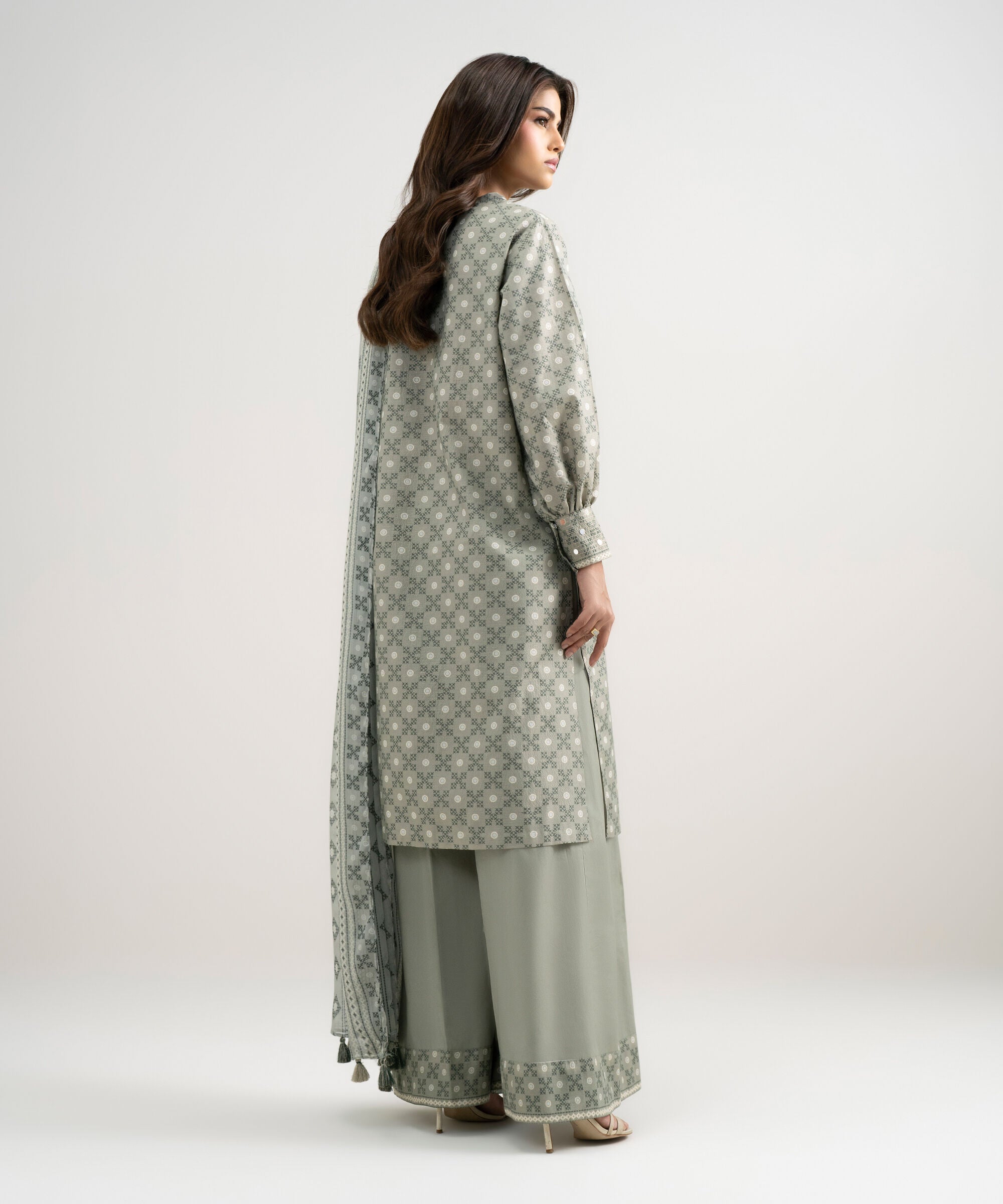 3 Piece - Printed Zari Lawn Suit