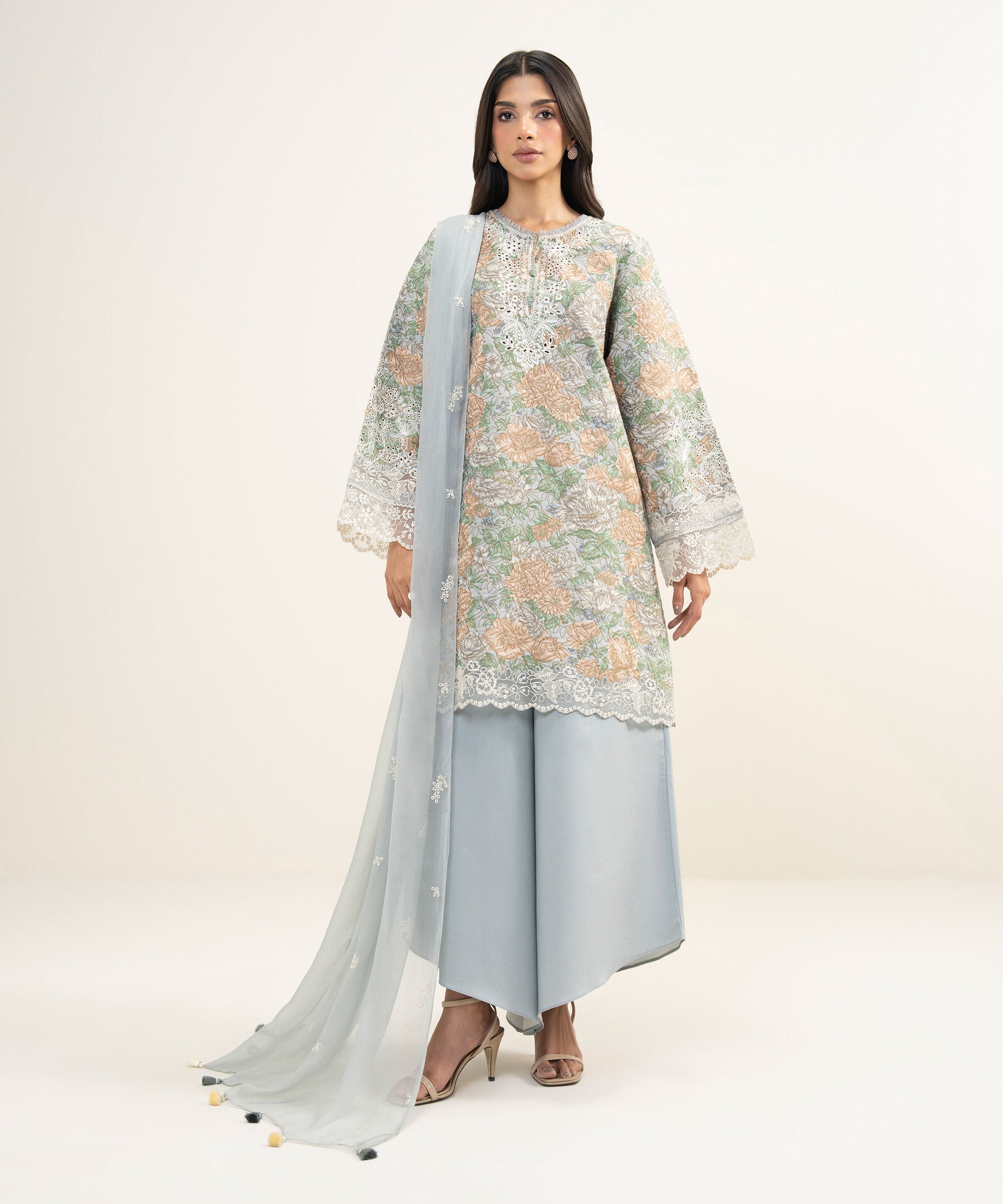 3 Piece - Embroidered Jacquard Suit