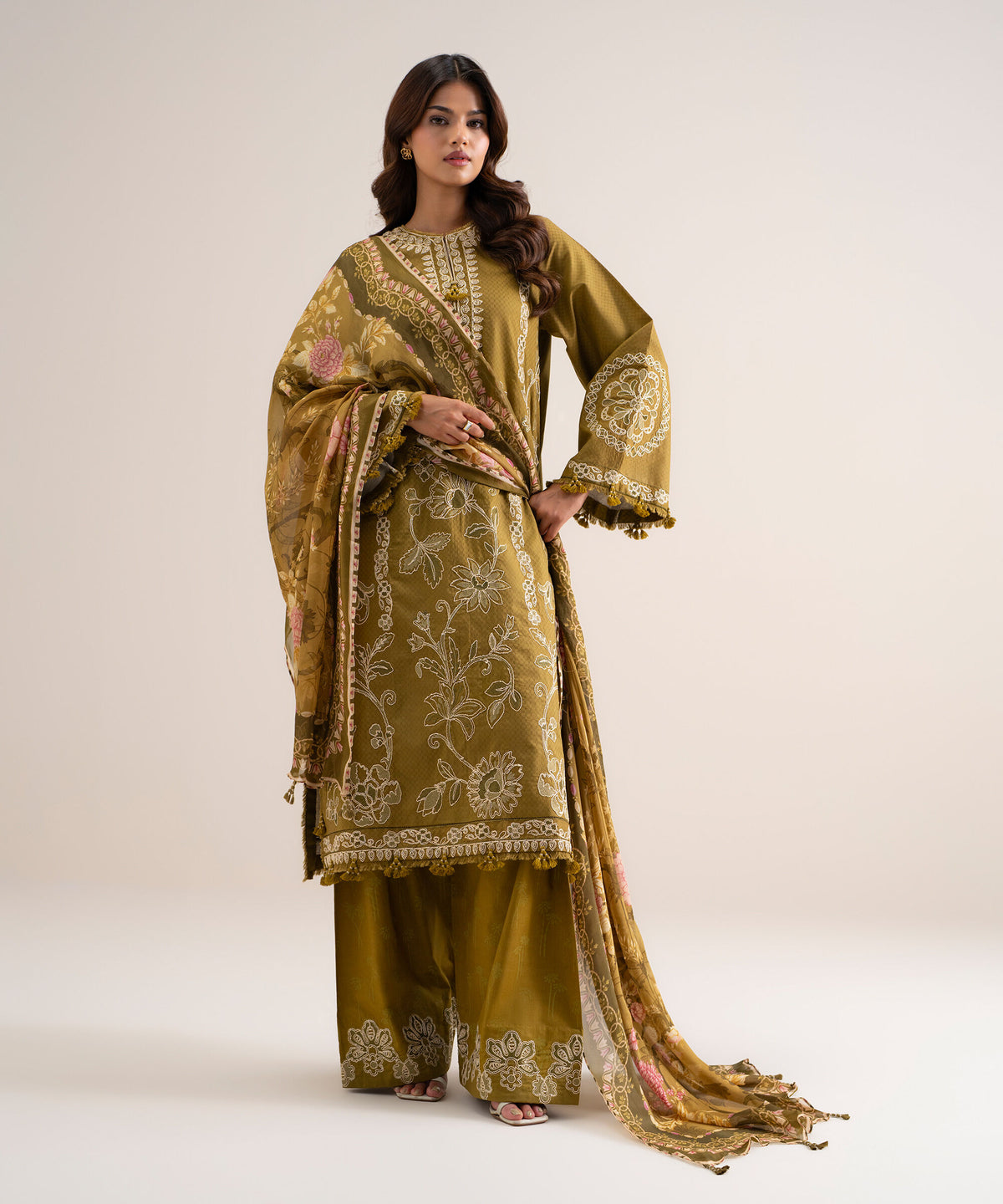 3 Piece - Embroidered Dobby Suit 3PELXS26V817