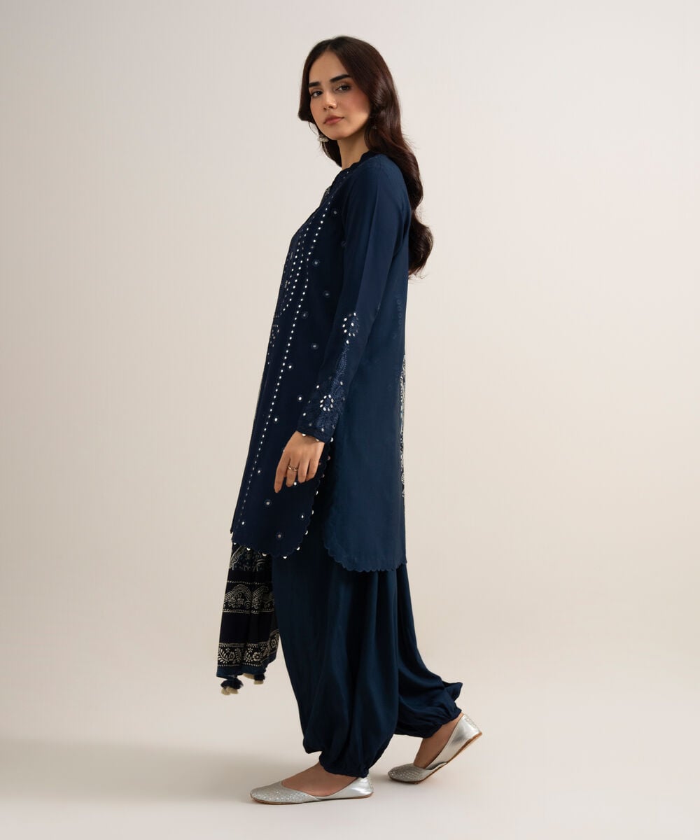 3 Piece - Embroidered Linen Suit 3PESGS26V828