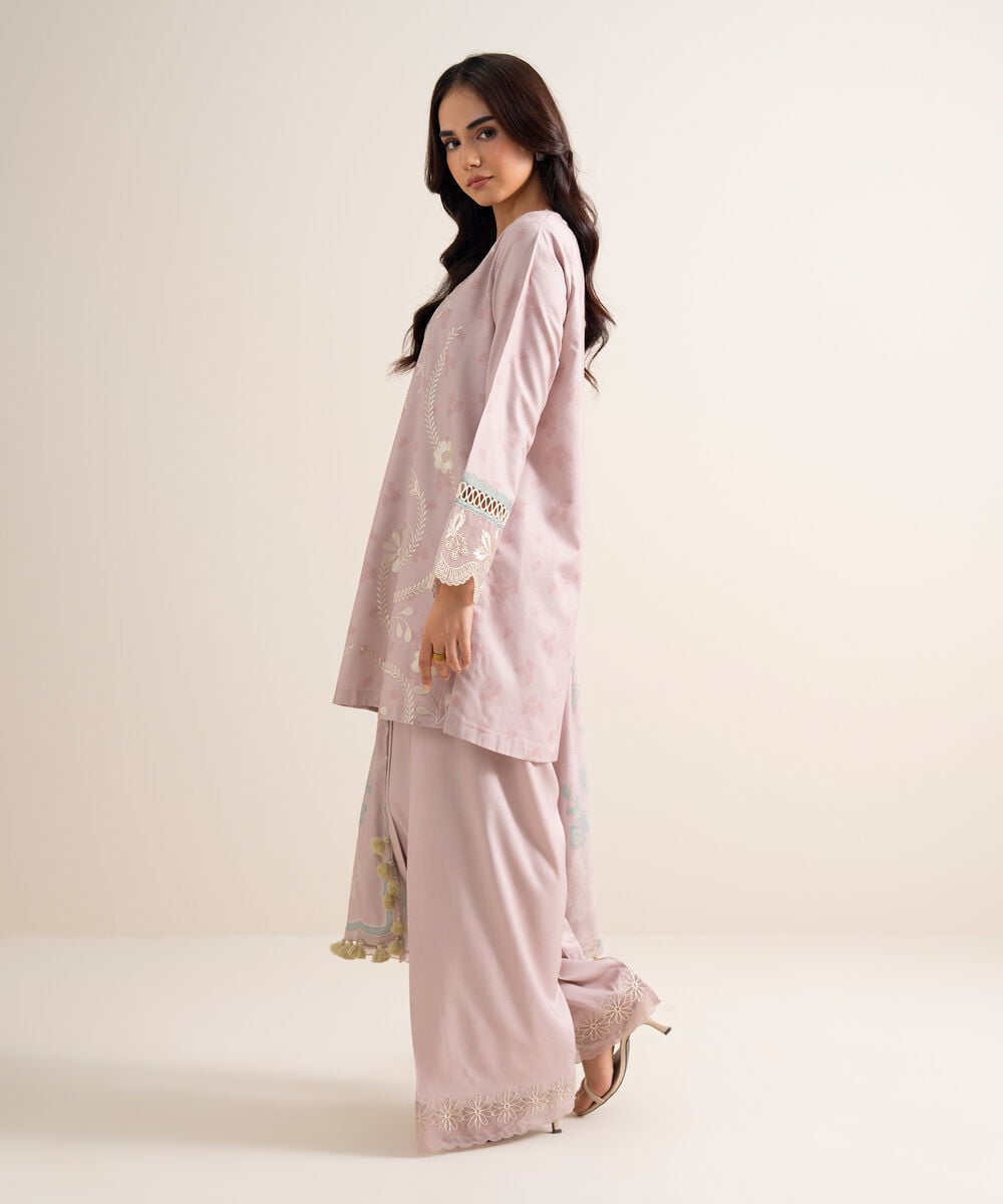 3 Piece - Embroidered Linen Suit 3PESGS26V832