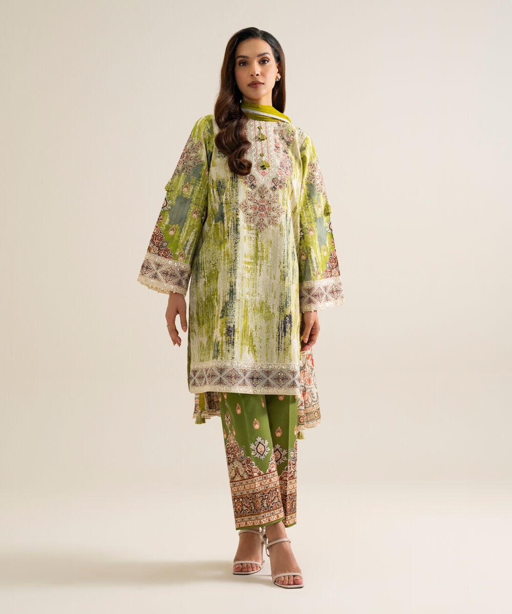 3 Piece - Embroidered Cotton Suit 3PESGS26V868