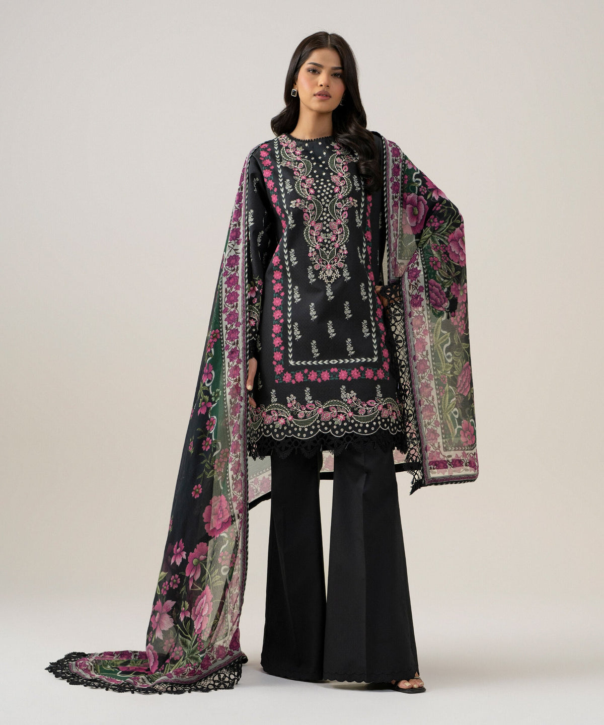 3 Piece - Embroidered Lawn Suit 3PESGS26V875