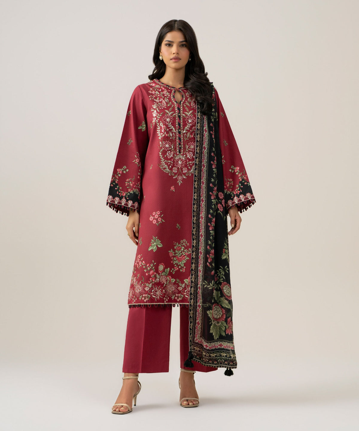 3 Piece - Embroidered Dobby Suit 3PESGS26V879