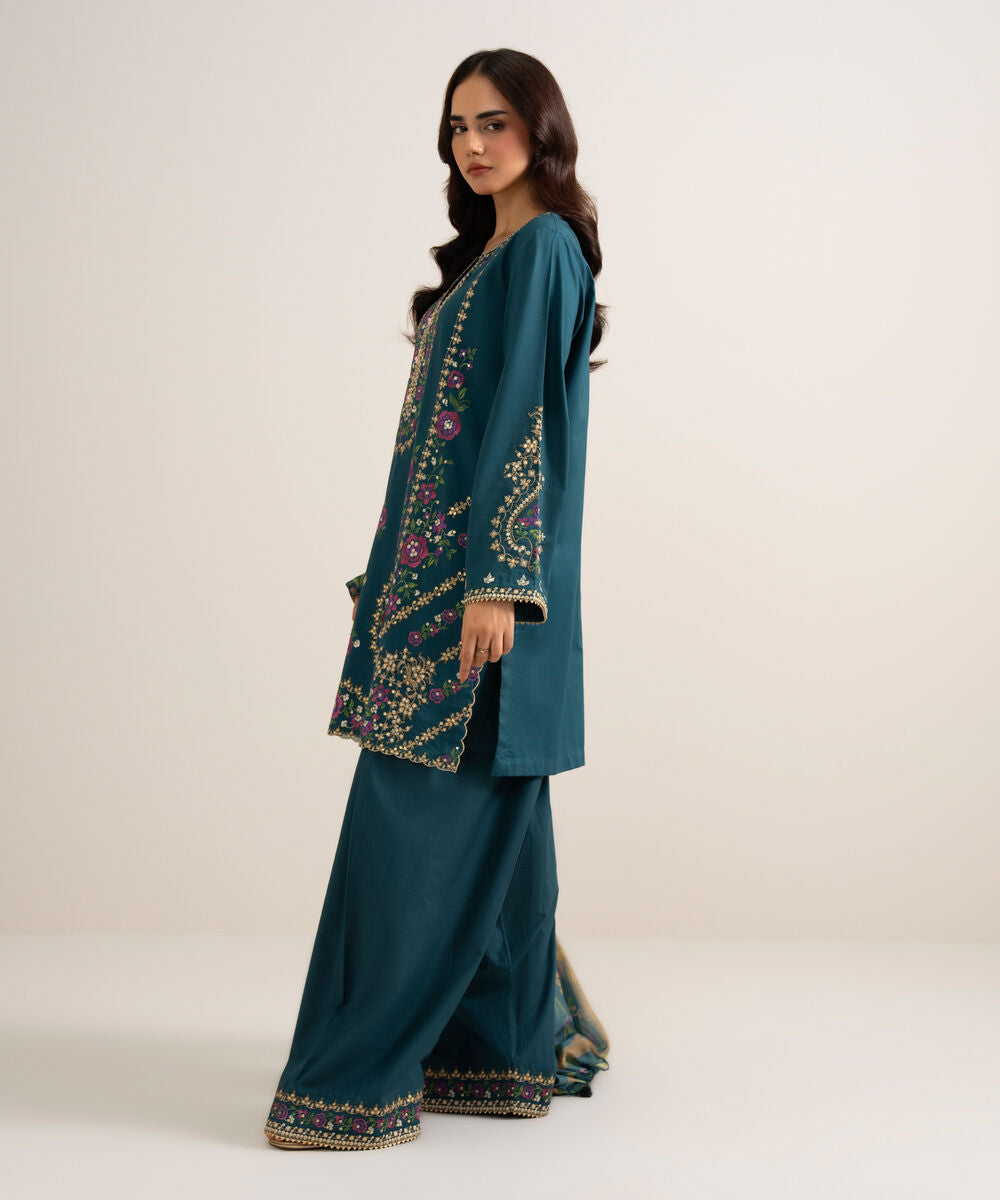3 Piece - Embroidered Cotton Viscose Suit 3PESTS26V810