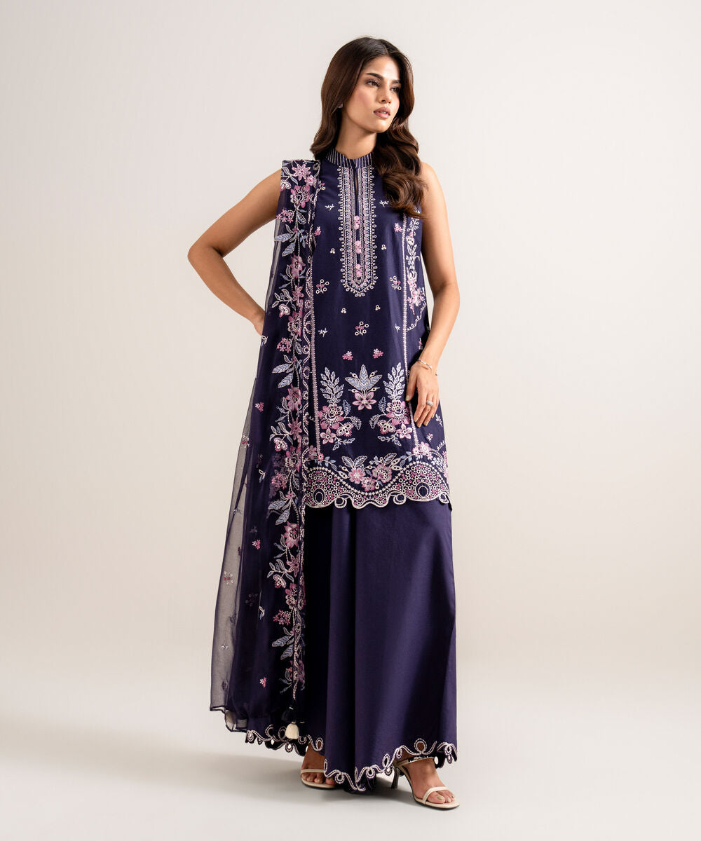 3 Piece - Embroidered Cotton Viscose Suit 3PESTS26V813