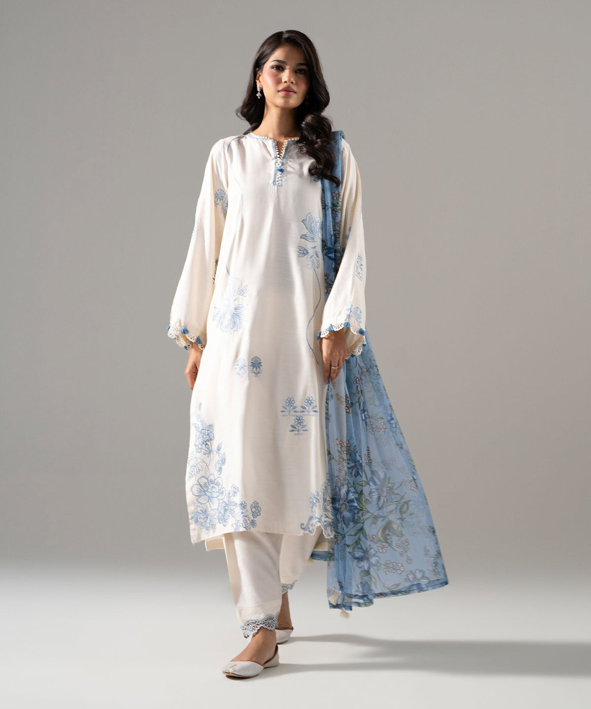Printed Net Dupatta 3SFFMHMV613D