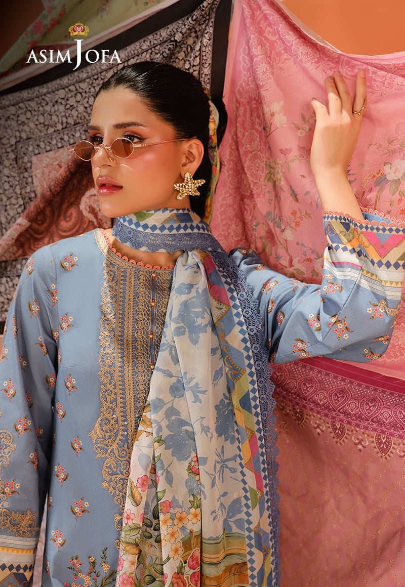 AJUBU-11 Printed Embroidered Lawn 3 Pcs