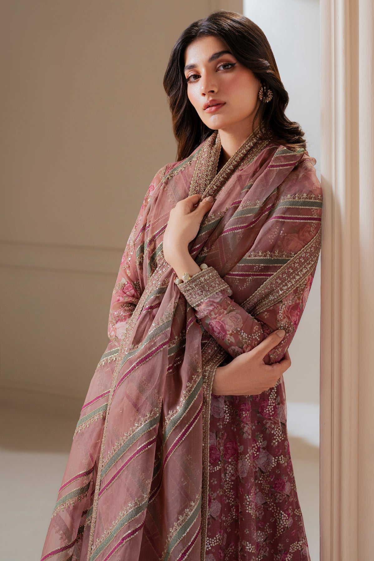 EMBROIDERED CHIFFON UC-3064